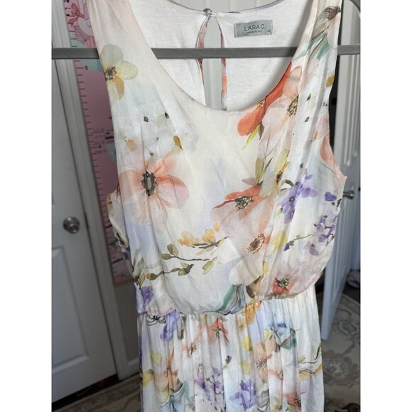 NWOT Lara G.women’s Silk Blend Medium Maxi Long Floral Dress  Made In Italy - Picture 11 of 11